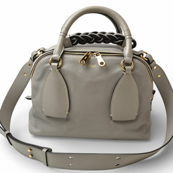 Chloé Chloe Dahlia Medium Shoulder Bag/Handbag in Grey Leather - Picture 4 of 12
